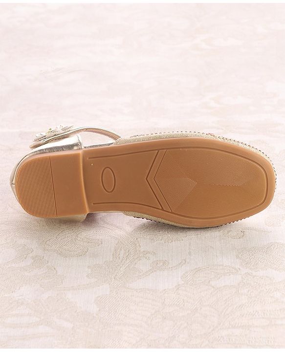 Cute Walk by Babyhug Ballerinas with Velcro Closure - Bow Applique - Golden