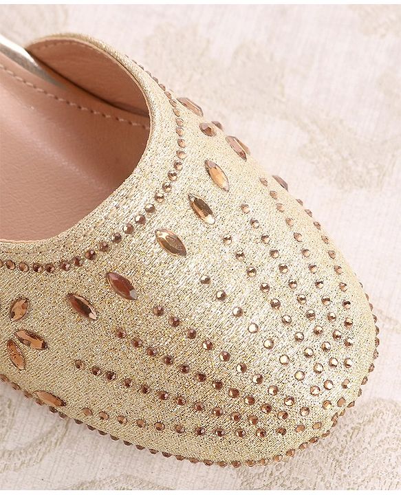 Cute Walk by Babyhug Ballerinas with Velcro Closure - Bow Applique - Golden