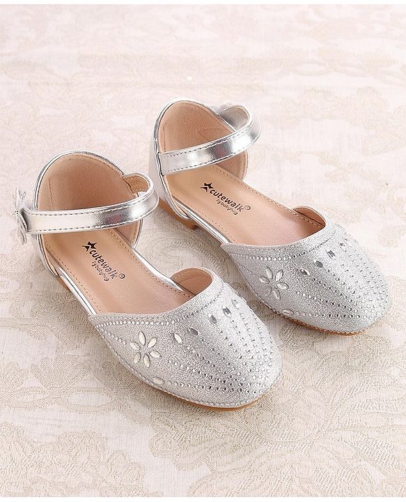 Cute Walk by Babyhug Ballerinas with Velcro Closure - Bow Applique - Golden