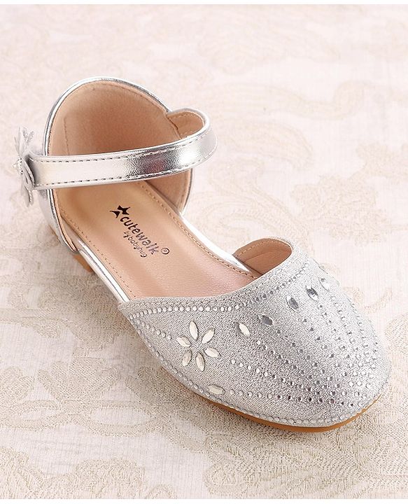 Cute Walk by Babyhug Ballerinas with Velcro Closure - Bow Applique - Golden