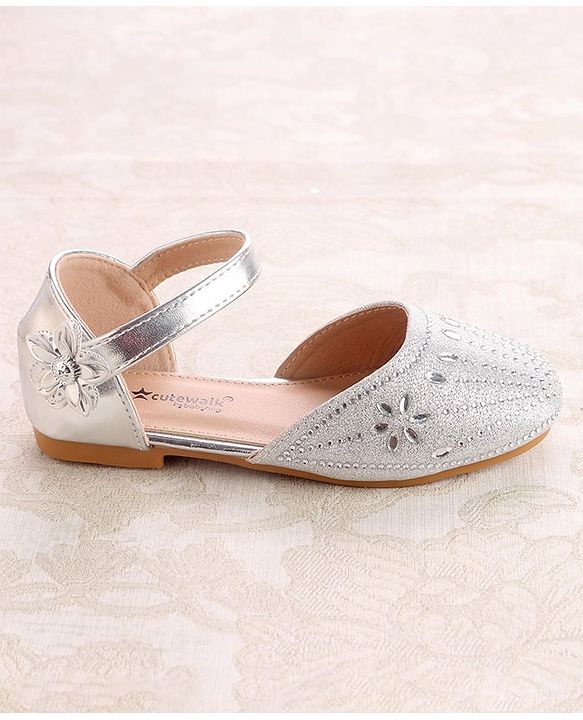 Cute Walk by Babyhug Ballerinas with Velcro Closure - Bow Applique - Golden