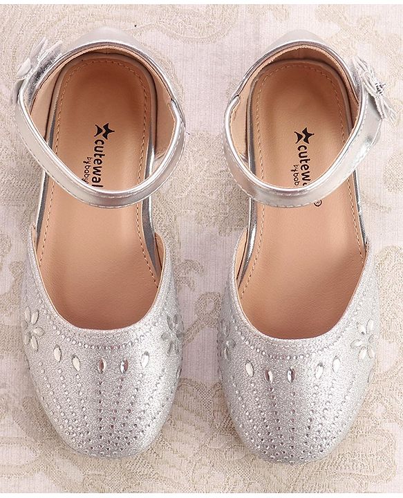 Cute Walk by Babyhug Ballerinas with Velcro Closure - Bow Applique - Golden