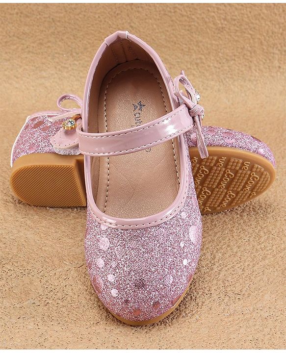 Cute Walk by Babyhug Ballerinas With Velcro Closure & Knot Applique - Pink
