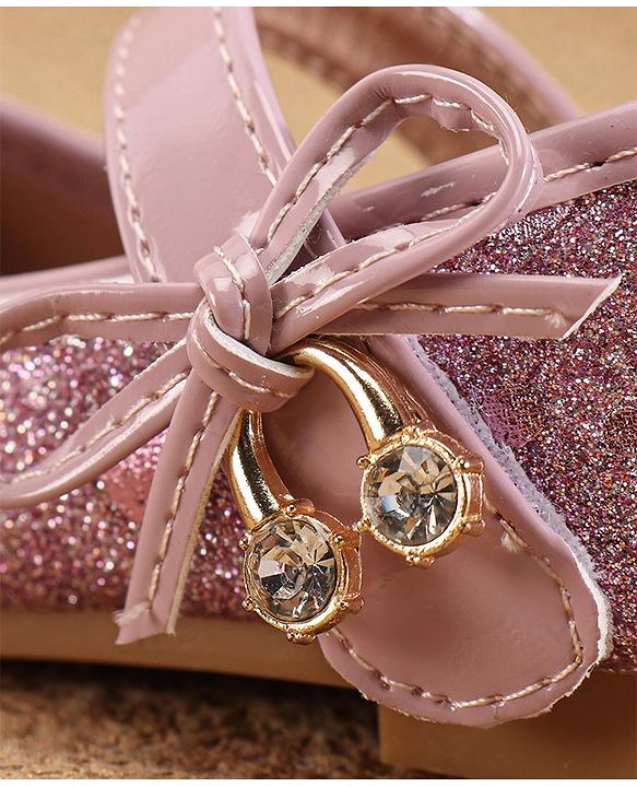 Cute Walk by Babyhug Ballerinas With Velcro Closure & Knot Applique - Pink