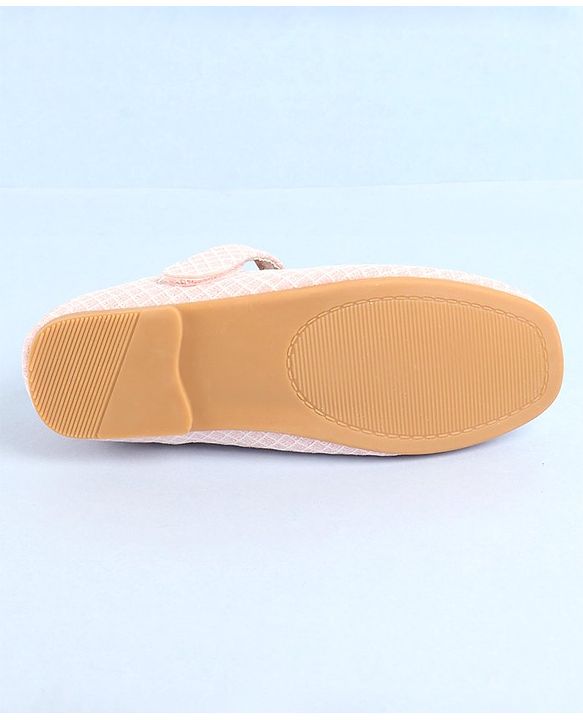 Pine Kids Ballerinas With Velcro Closure & Bow Applique - Pink