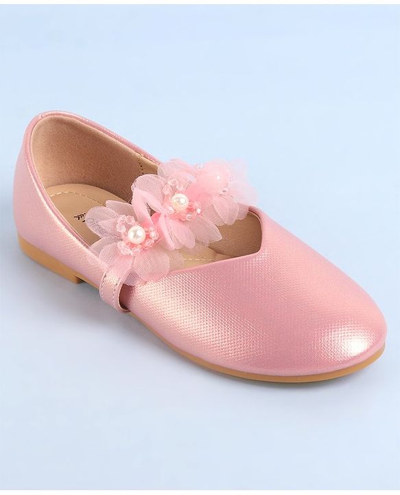 Pine Kids Slip On Ballerina with Corsage Applique -   Pink