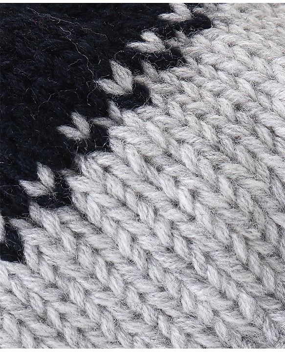 Babyhug Woollen Knitted Cap - Navy Blue & Grey