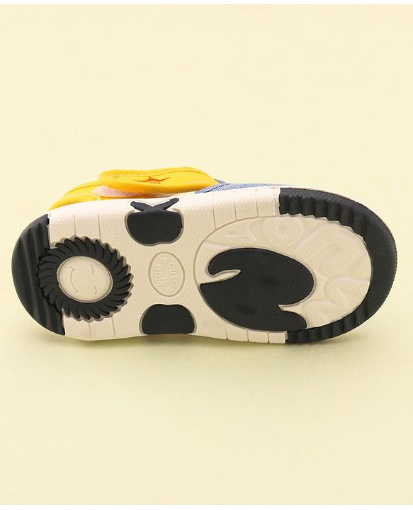 Cute Walk by Babyhug Slip On Musical Musical Sandals with Dino Applique & Velcro Closure - Denim