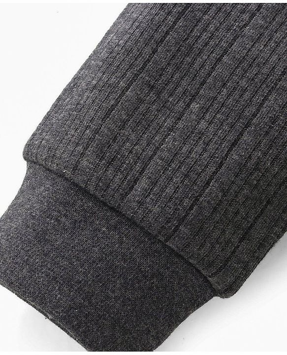 Babyhug Full Length Solid Color Thermal Pant-Dark Grey