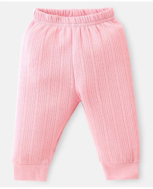 Babyhug Full Length Thermal Bottom Wear Solid - Pink