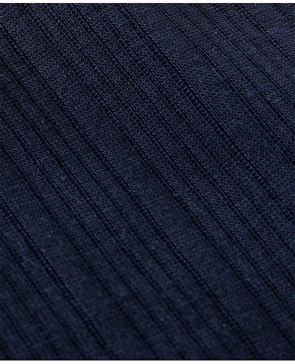 Babyhug Full Length Solid Color Thermal Pant- Navy Blue