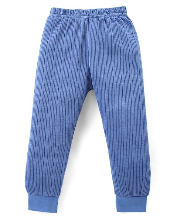 Babyhug Full Length Solid Colour Thermal Pant - Blue
