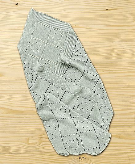 Babyhug Premium Cotton Knitted Blanket - Grey