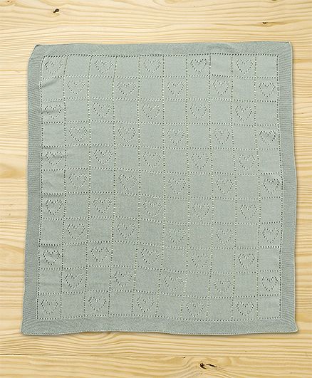 Babyhug Premium Cotton Knitted Blanket - Grey