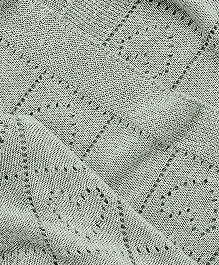Babyhug Premium Cotton Knitted Blanket - Grey