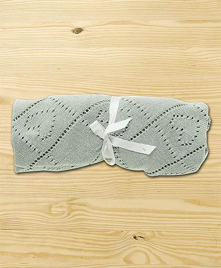 Babyhug Premium Cotton Knitted Blanket - Grey