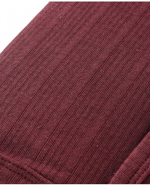 Babyhug Front Open Full Sleeves Solid Color Thermal Vest - Brown