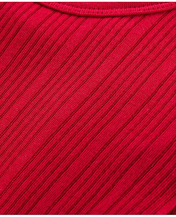 Babyhug Pull Over Full Sleeve Solid Color Thermal Vest - Red
