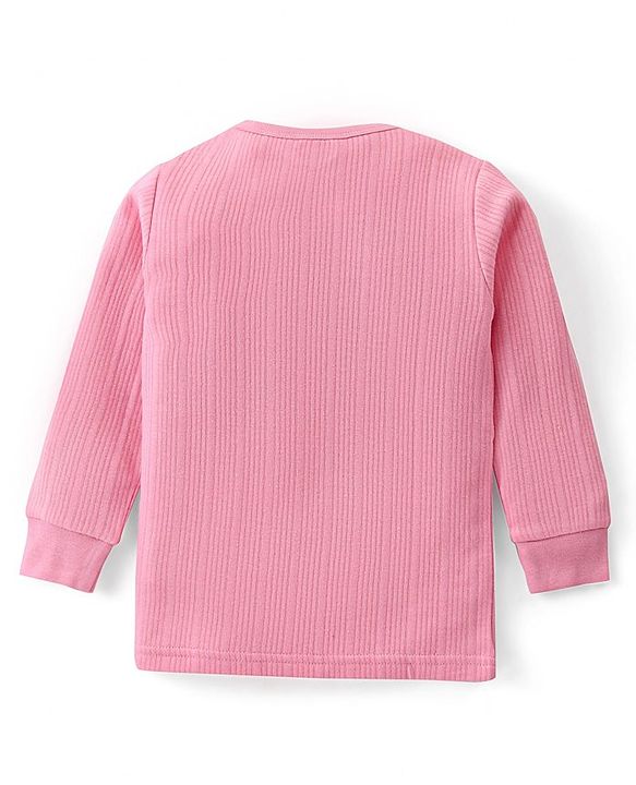 Babyhug Full Sleeves Solid Color Pullover Thermal Vest - Pink
