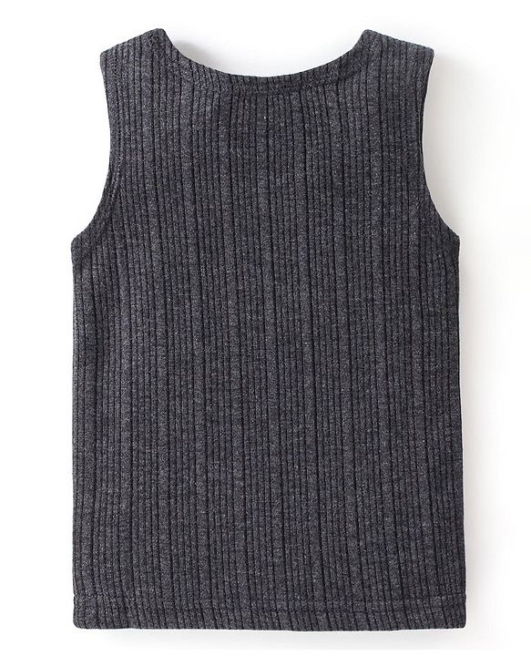 Babyhug Sleeveless Pull Over Thermal Vest - Dark Grey