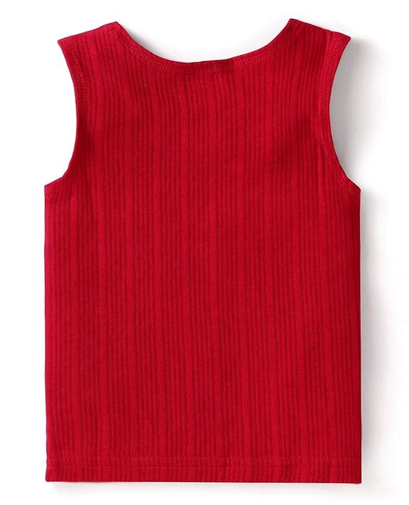 Babyhug Knit Sleeveless Solid Thermal Vests - Red