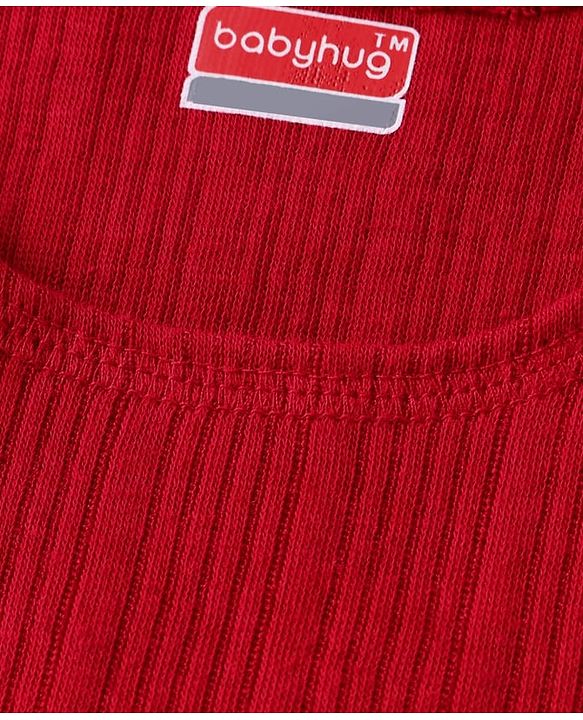 Babyhug Knit Sleeveless Solid Thermal Vests - Red