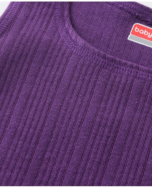 Babyhug Sleeveless Solid Colour Thermal  Pullover Vest - Purple