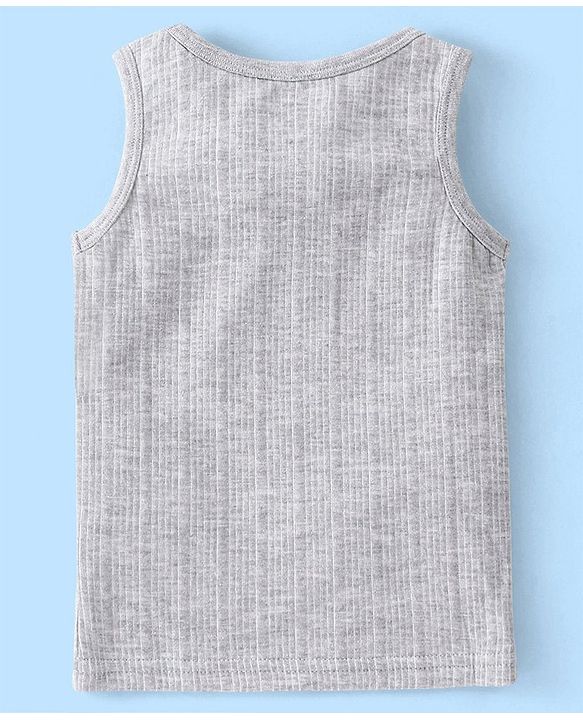 Babyhug Full Sleeves Solid Thermal Vests & Pant Set -Light Grey