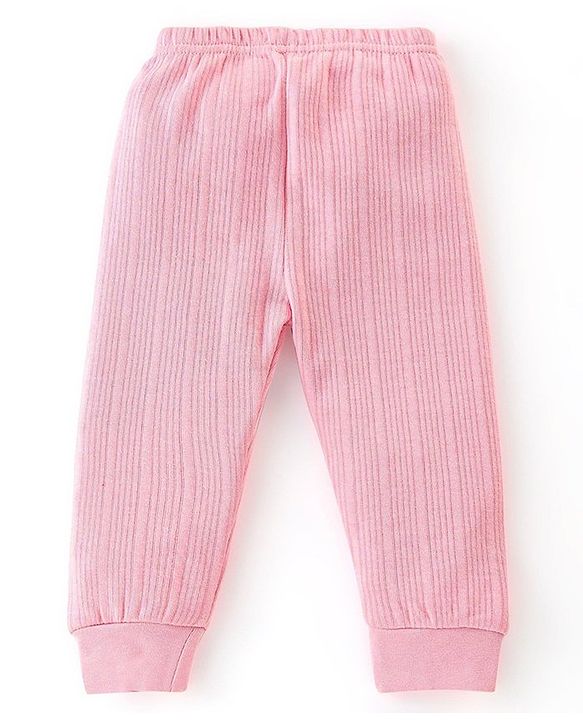 Babyhug Full Sleeves Solid Thermal Vests & Pant Set -Pink