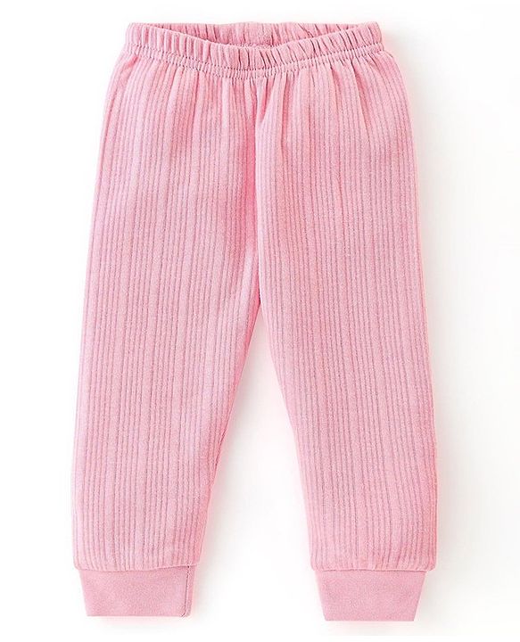 Babyhug Full Sleeves Solid Thermal Vests & Pant Set -Pink
