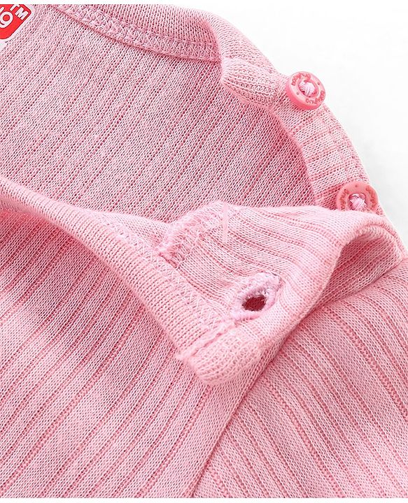 Babyhug Full Sleeves Solid Thermal Vests & Pant Set -Pink