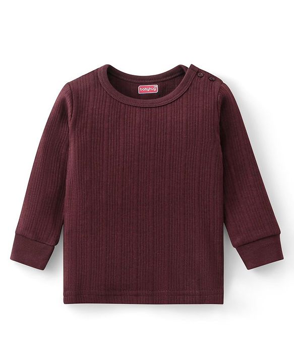 Babyhug Full Sleeves Thermal Innerwear Set - Maroon