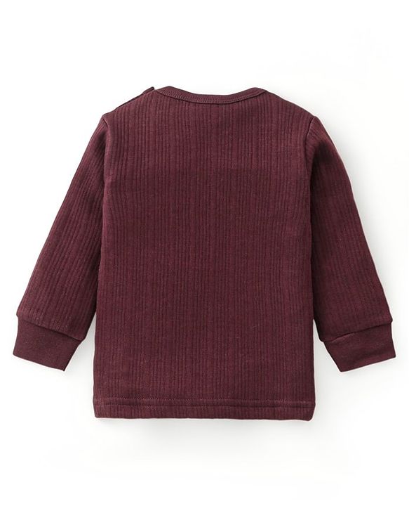 Babyhug Full Sleeves Thermal Innerwear Set - Maroon