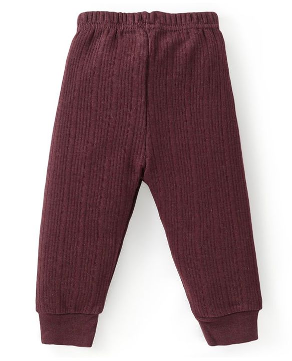Babyhug Full Sleeves Thermal Innerwear Set - Maroon