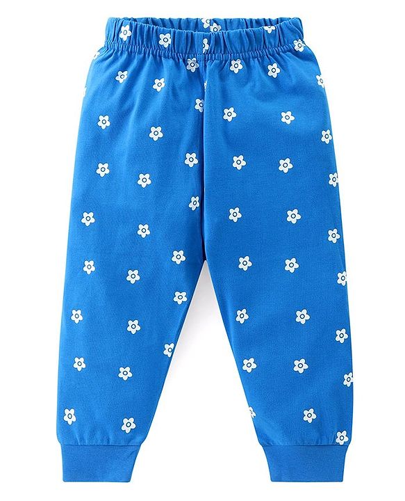 Babyhug Cotton Knit Half Sleeves Night Suit with Polka Dots & Text Print - Yellow & Blue
