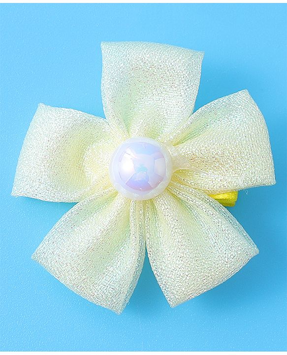 Pine Kids Hair Pins & Clips With Floral Applique Pack Of 2 - Yellow