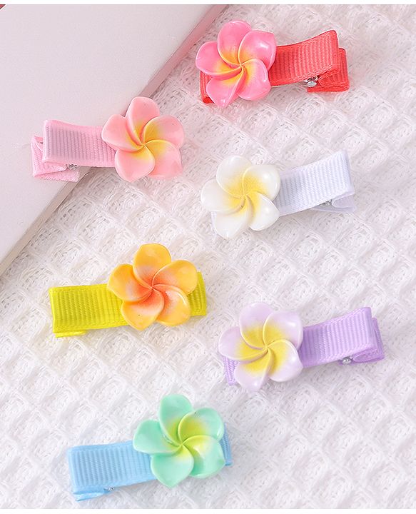 Babyhug Hair Pins And Clips With Floral Applique Free Size - Mulitcolor