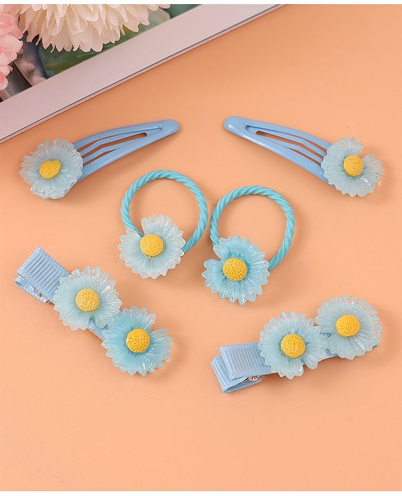 Babyhug  Free Size  Hair Pins & Clips  with Floral Applique - Blue
