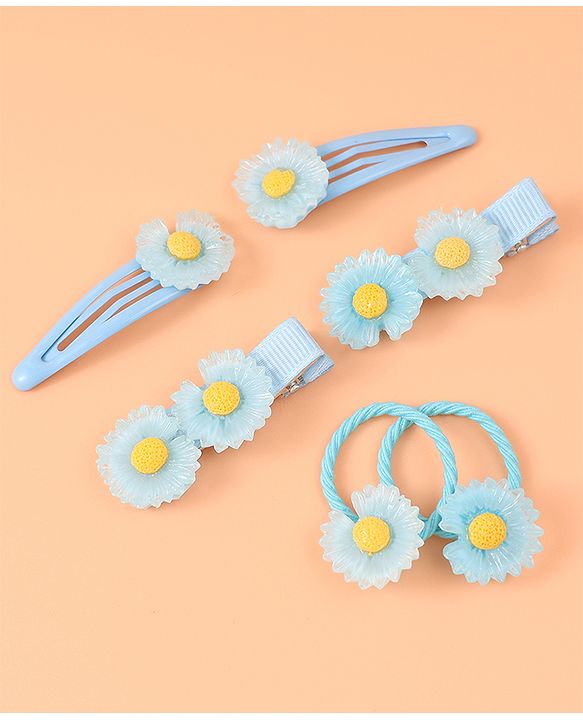 Babyhug  Free Size  Hair Pins & Clips  with Floral Applique - Blue