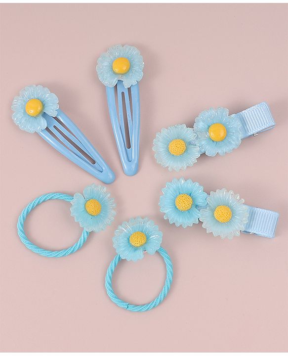 Babyhug  Free Size  Hair Pins & Clips  with Floral Applique - Blue