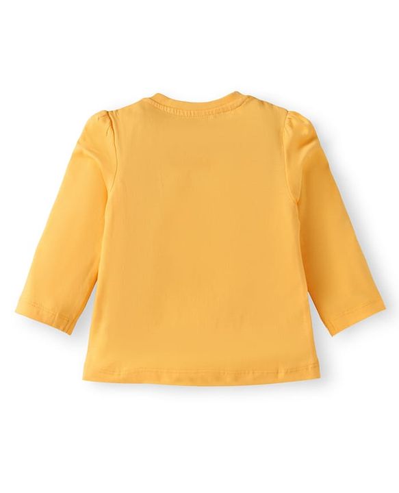 Babyhug Cotton Knit Full Sleeves Night Suit with Floral & Ladybug Print - Orange & Pink