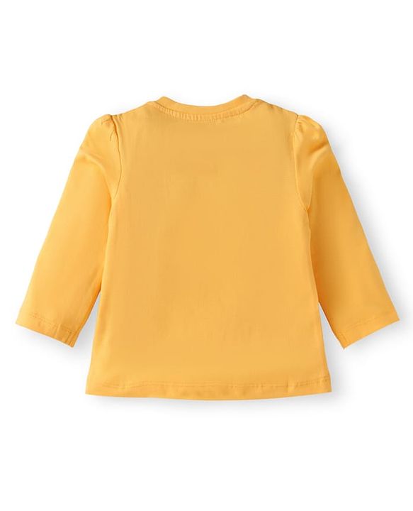 Babyhug Cotton Knit Full Sleeves Night Suit with Floral & Ladybug Print - Orange & Pink