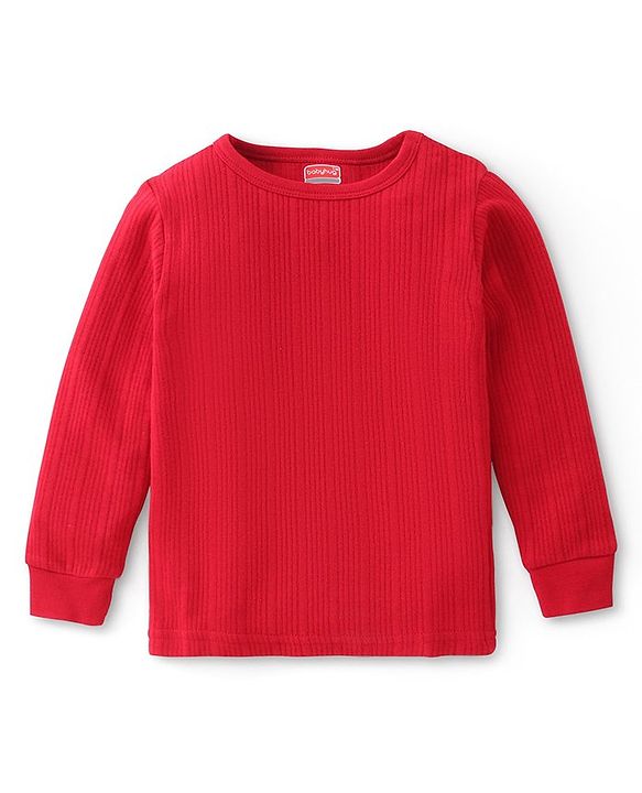 Babyhug Full Sleeves Pullover Thermal Wear Pack of 2 - Red & Navy Blue