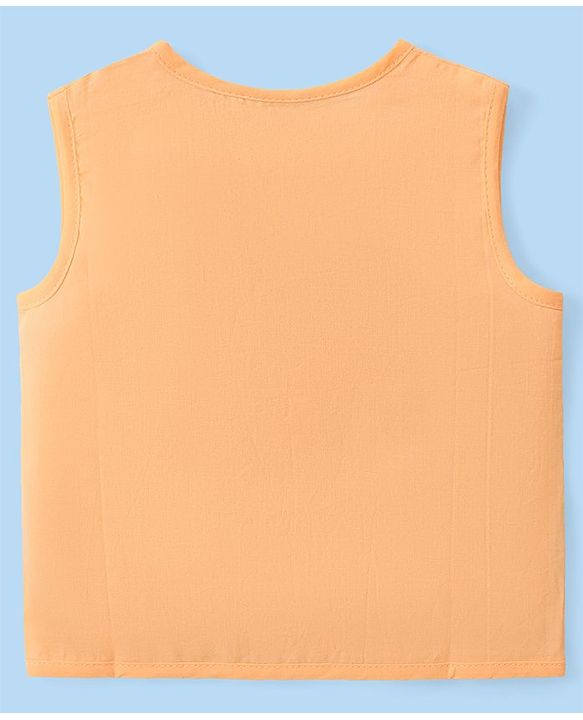 Babyhug 100% Cotton Knit Sleeveless Striped & Printed Set Of Vests Pack Of 3 - Multicolor