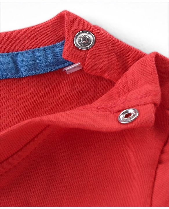 Babyhug Disney Cotton Knit Half Sleeves T-Shirt & Shorts Set With Cars Graphics - Red