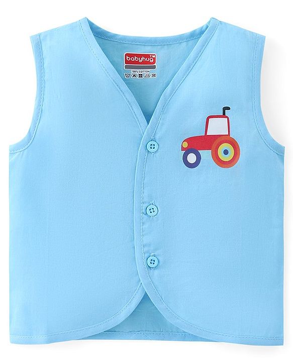 Babyhug 100% Cotton Woven Sleeveless Stripes & Printed Jhablas Pack Of 3 - Multicolor