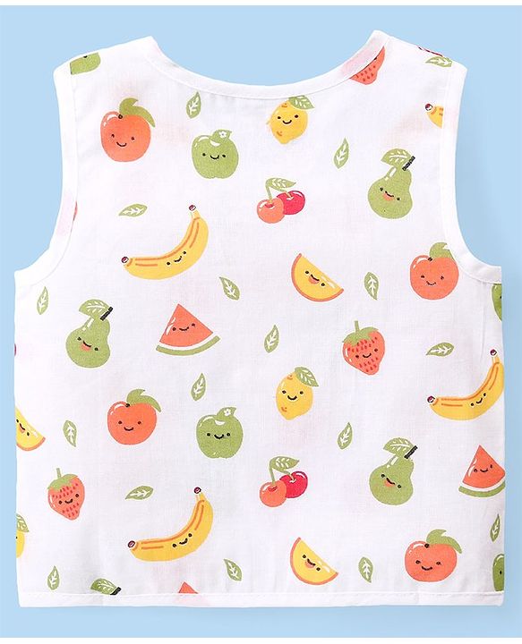 Babyhug 100% Cotton Woven Sleeveless Checkered & Printed Front Open Jhablas Pack Of 3 - Multicolor