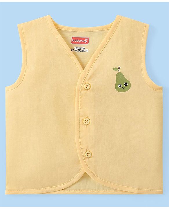 Babyhug 100% Cotton Woven Sleeveless Checkered & Printed Front Open Jhablas Pack Of 3 - Multicolor