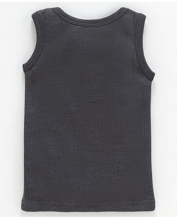 Babyhug Pull Over Sleeveless Solid Thermal Vest  - Dark Grey