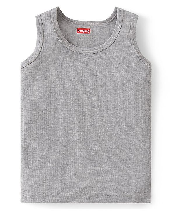 Babyhug Sleeveless Pull Over Thermal Vest - Light Grey